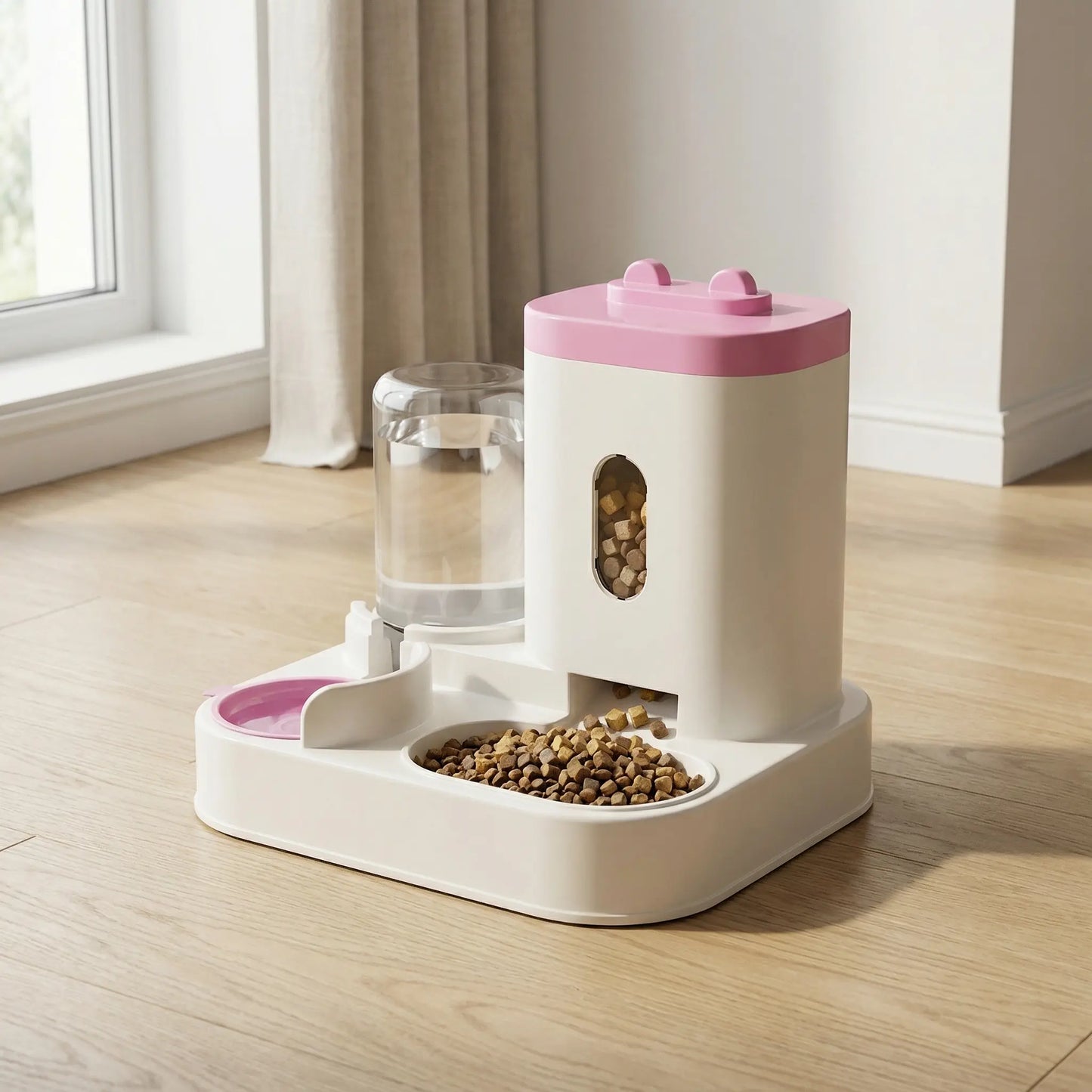 Distributeur Croquettes & Eau Chat 2,3L – Automatique & Autonome