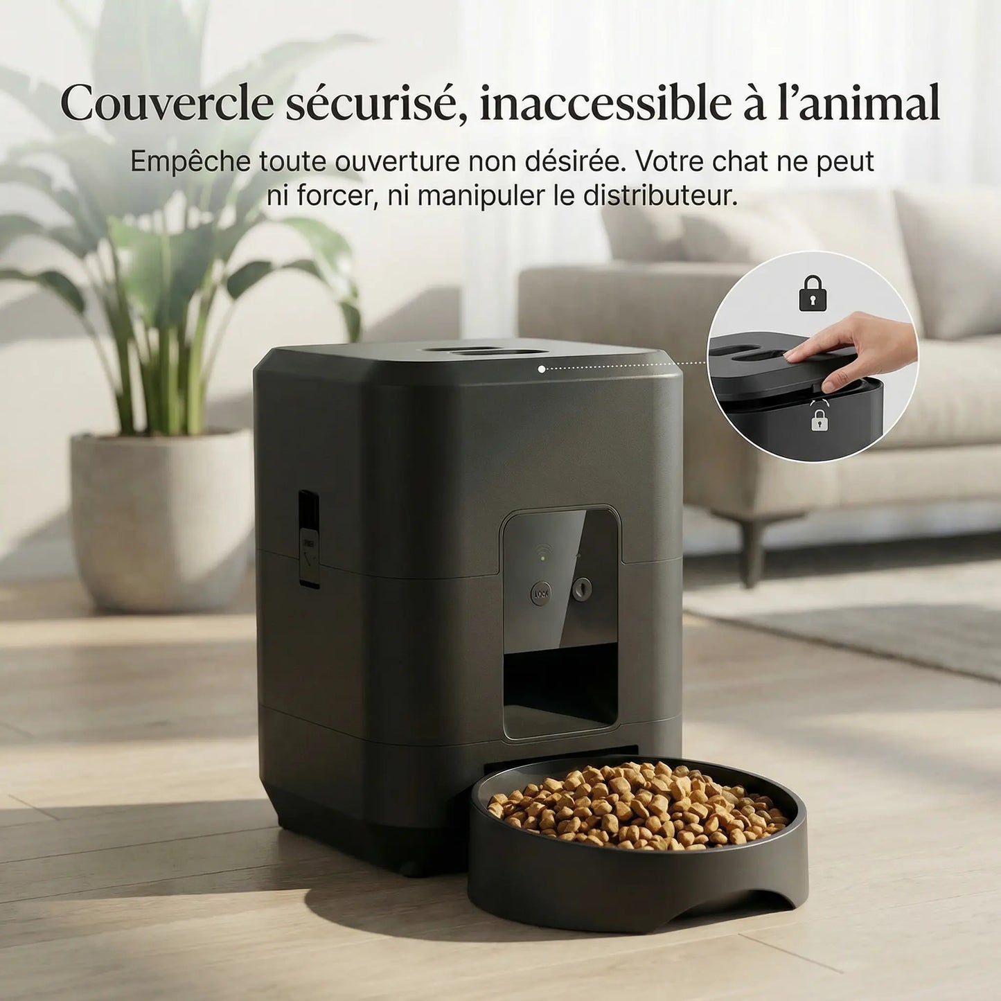 Distributeur Automatique de Croquettes pour Chat – WiFi & Portions Programmables