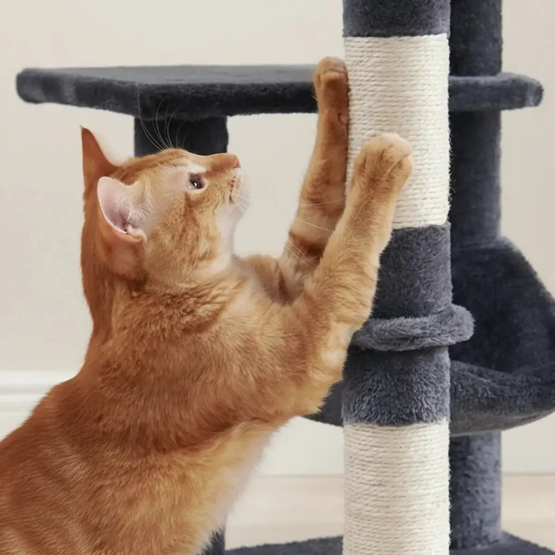Arbre à Chat 143 cm XL – Stable avec Hamac & Niche (2 à 3 Chats)