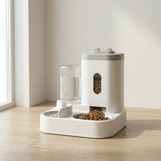 Distributeur Croquettes & Eau Chat 2,3L – Automatique & Autonome