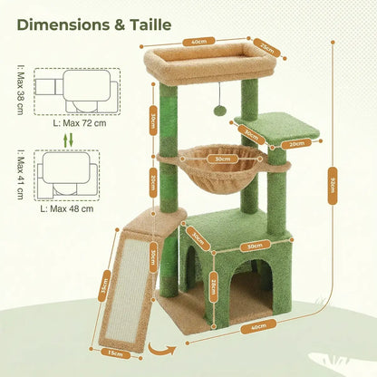 Arbre à Chat 92 cm – Hamac, Niche & Griffoirs – Stable
