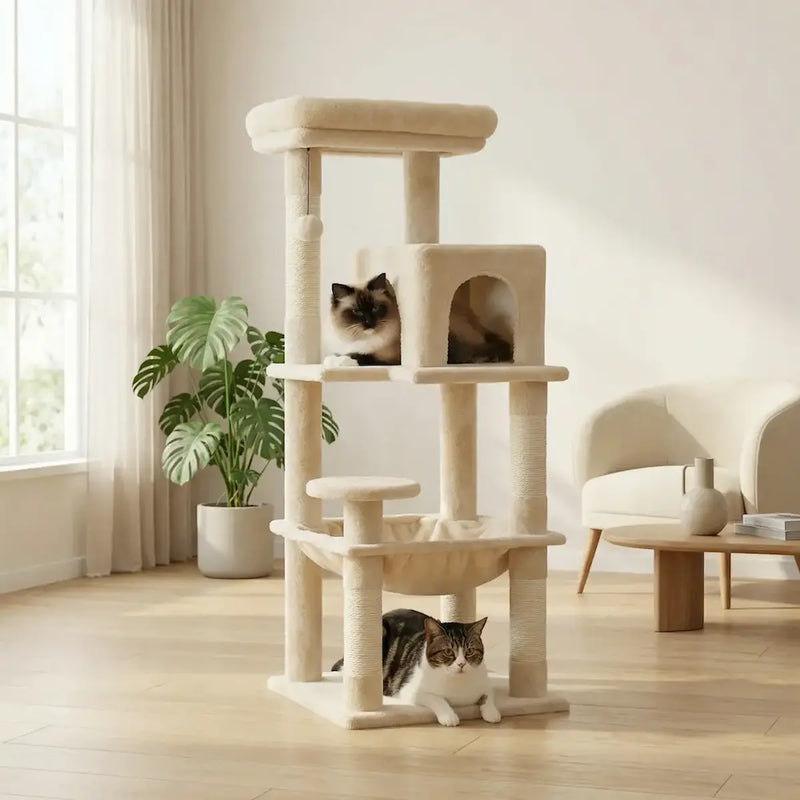 Arbre à Chat 116 cm – Hamac, Niche & Griffoirs, Stable