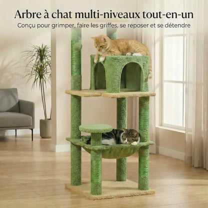 Arbre à Chat 116 cm – Hamac, Niche & Griffoirs, Stable
