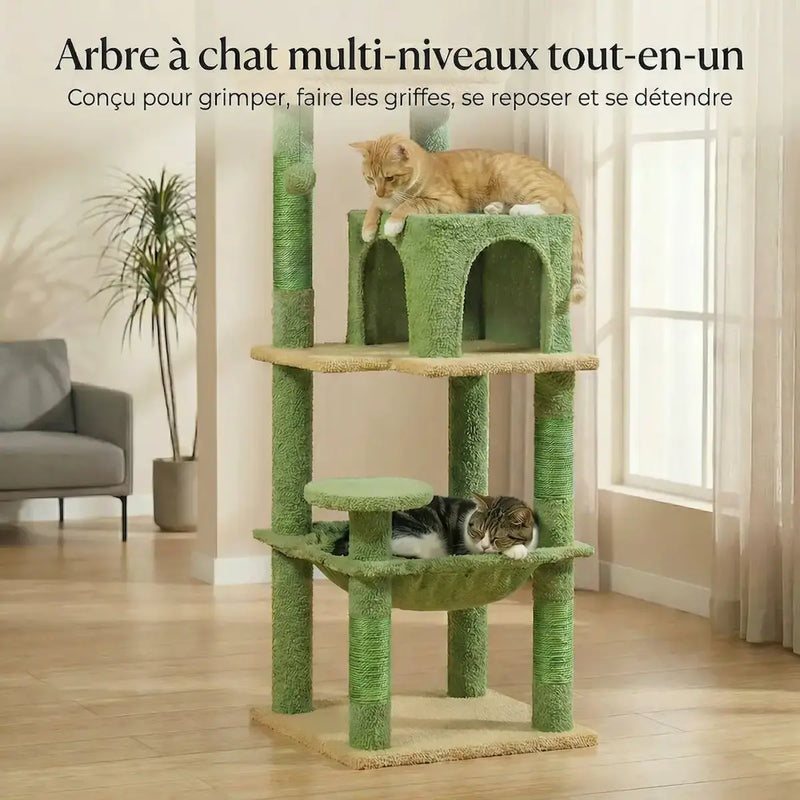 Arbre à Chat 116 cm – Hamac, Niche & Griffoirs, Stable