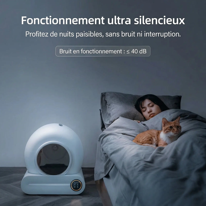 Litière Automatique Connectée – Auto Nettoyante & Silencieuse