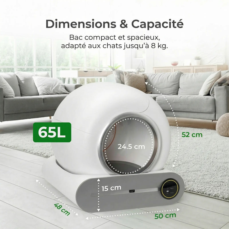 Litière Automatique Connectée – Auto Nettoyante & Silencieuse