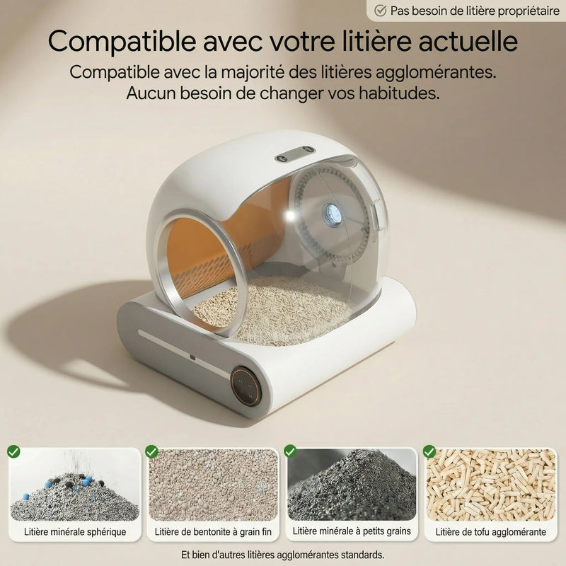 Litière Automatique Connectée – Auto Nettoyante & Silencieuse