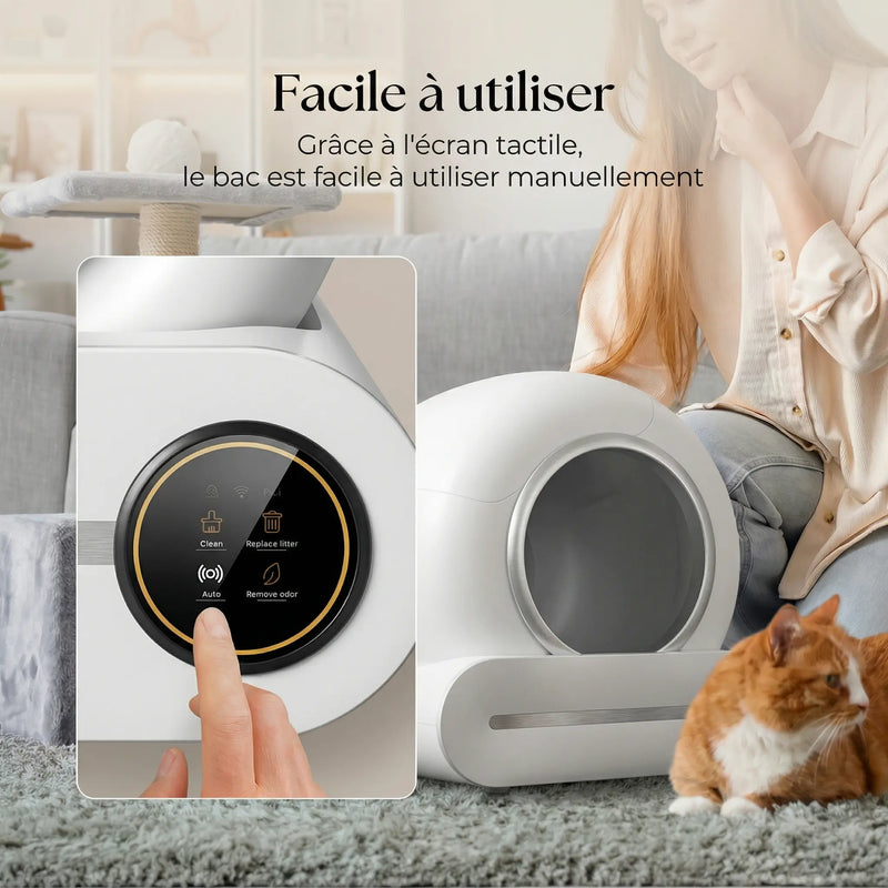 Litière Automatique Connectée – Auto Nettoyante & Silencieuse
