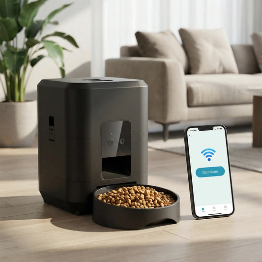 Distributeur Automatique de Croquettes pour Chat – WiFi & Portions Programmables