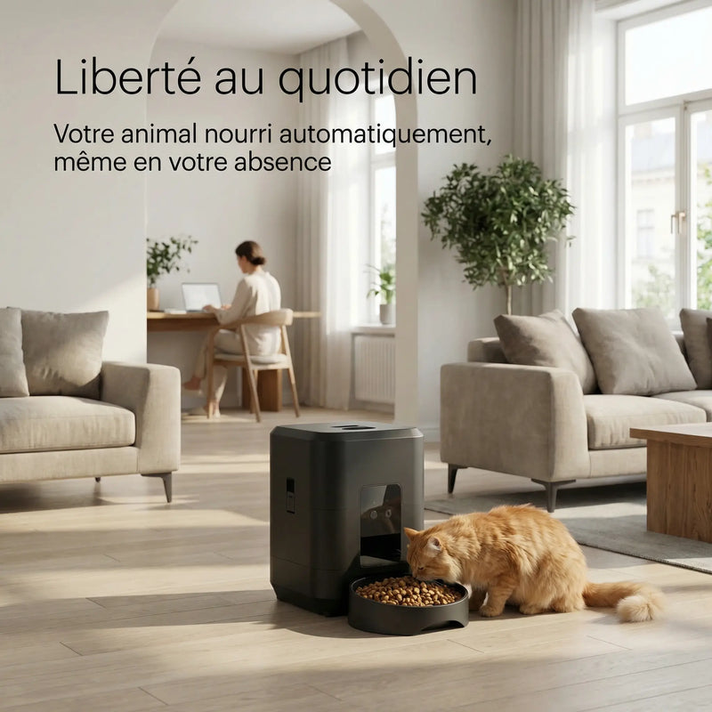 Distributeur Automatique de Croquettes pour Chat – WiFi & Portions Programmables