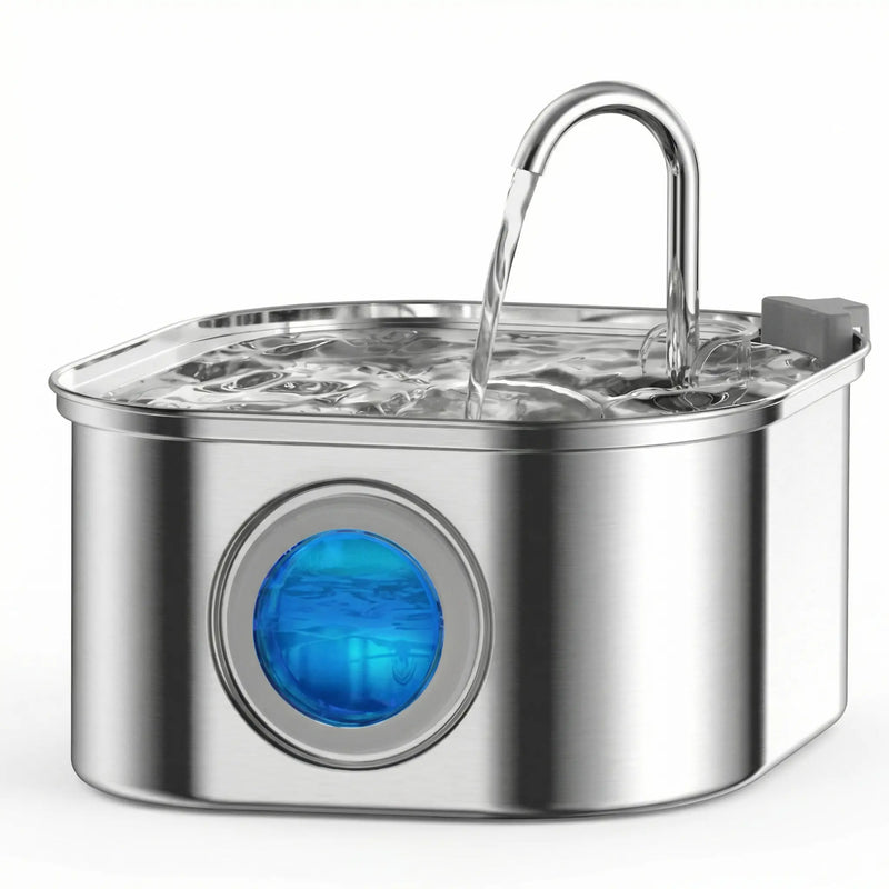 Fontaine à Eau Chat 3,2L en Inox – Ultra Silencieuse & Filtration Continue